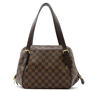 Louis Vuitton Belem Shoulder Bag Canvas Leather Damier Brown Sling